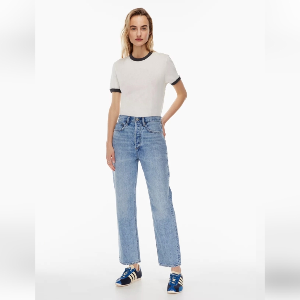 Aritzia Denim Forum Joni high waisted straight leg jean size 24